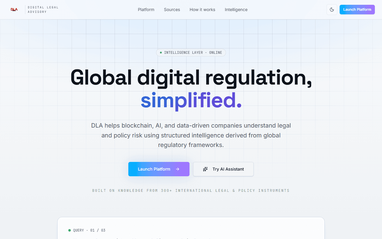 Digital Advisory home screen